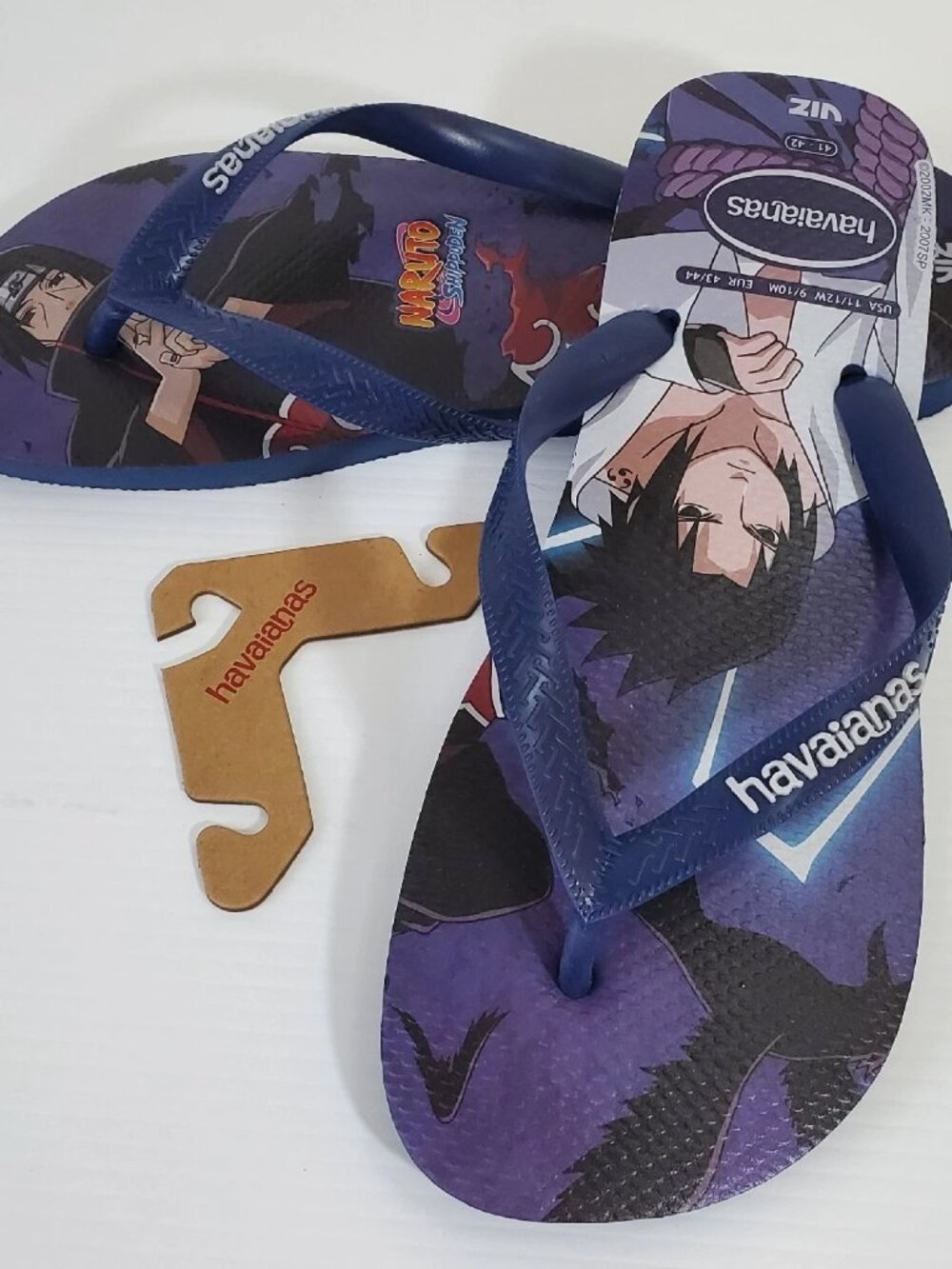 HAVAIANAS NARUTO SHIPPUDEN MEN'S FLIP-FLOPS SANDALS SIZE 11-12 BLUE